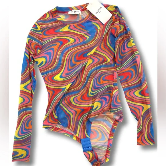 Mesh colorful bodysuit size L - Picture 2 of 2